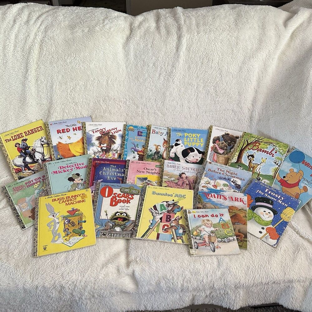 Little Golden Books Classic Vintage Assorted Mixed Lot of 21 Childrens Fiction